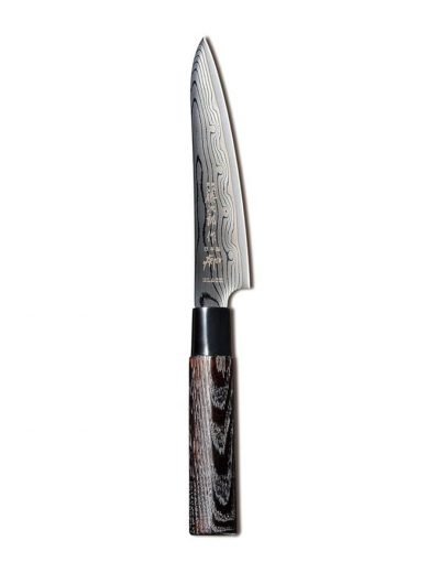 Tojiro Shippu Black DP Damascus Μαχαίρι Γενικής Χρήσης Με Λαβή Καστανιάς 13 εκ Tojiro Shippu Black DP Damascus Μαχαίρι Γενικής Χρήσης Με Λαβή Καστανιάς 13 εκ