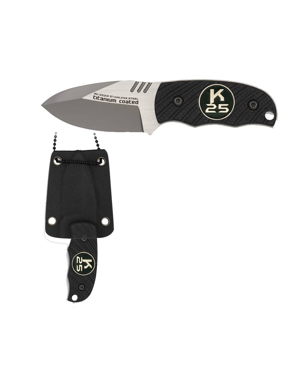 K25 Tactical Knife 6 cm black + case K25 Tactical Knife 6 cm black + case
